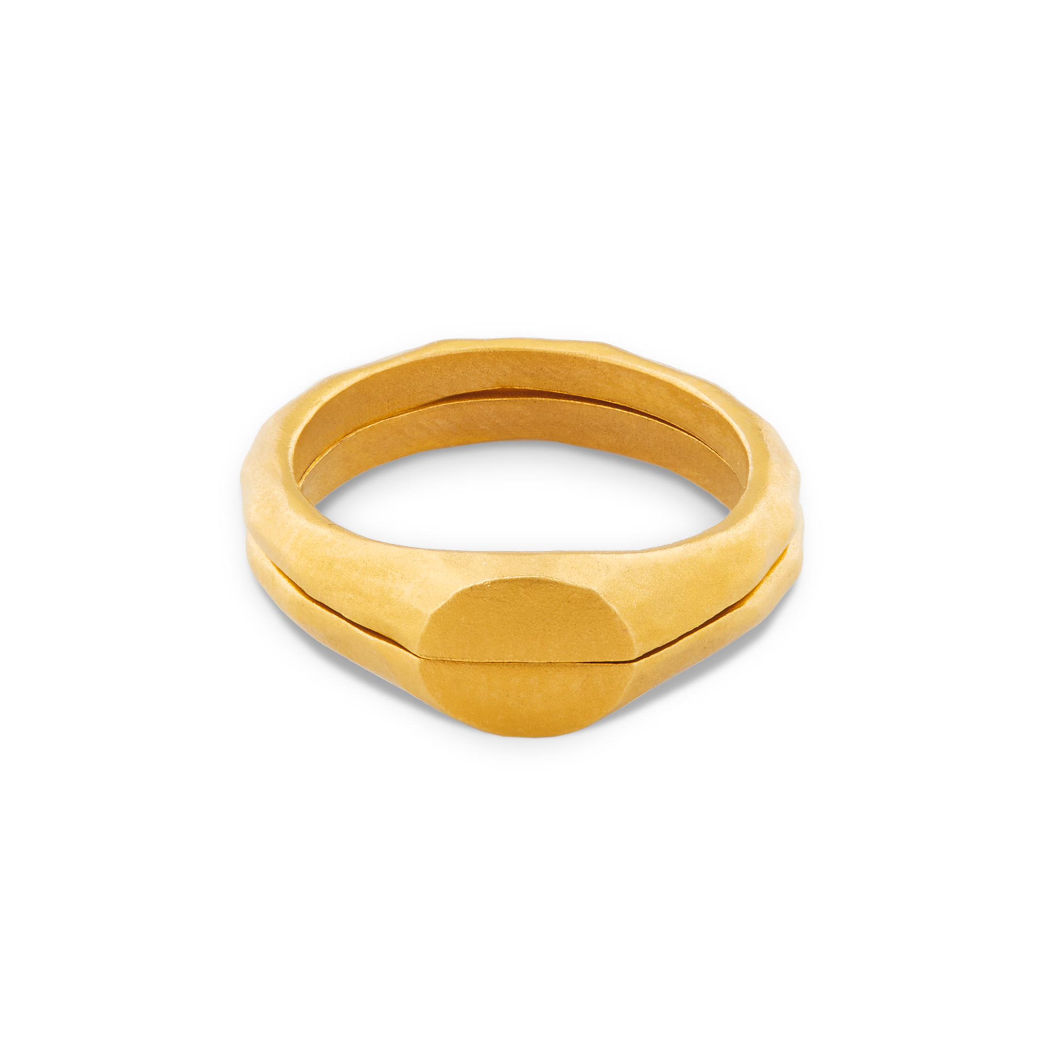Shop Gold Rings Liquid Metal Signet Ring Set