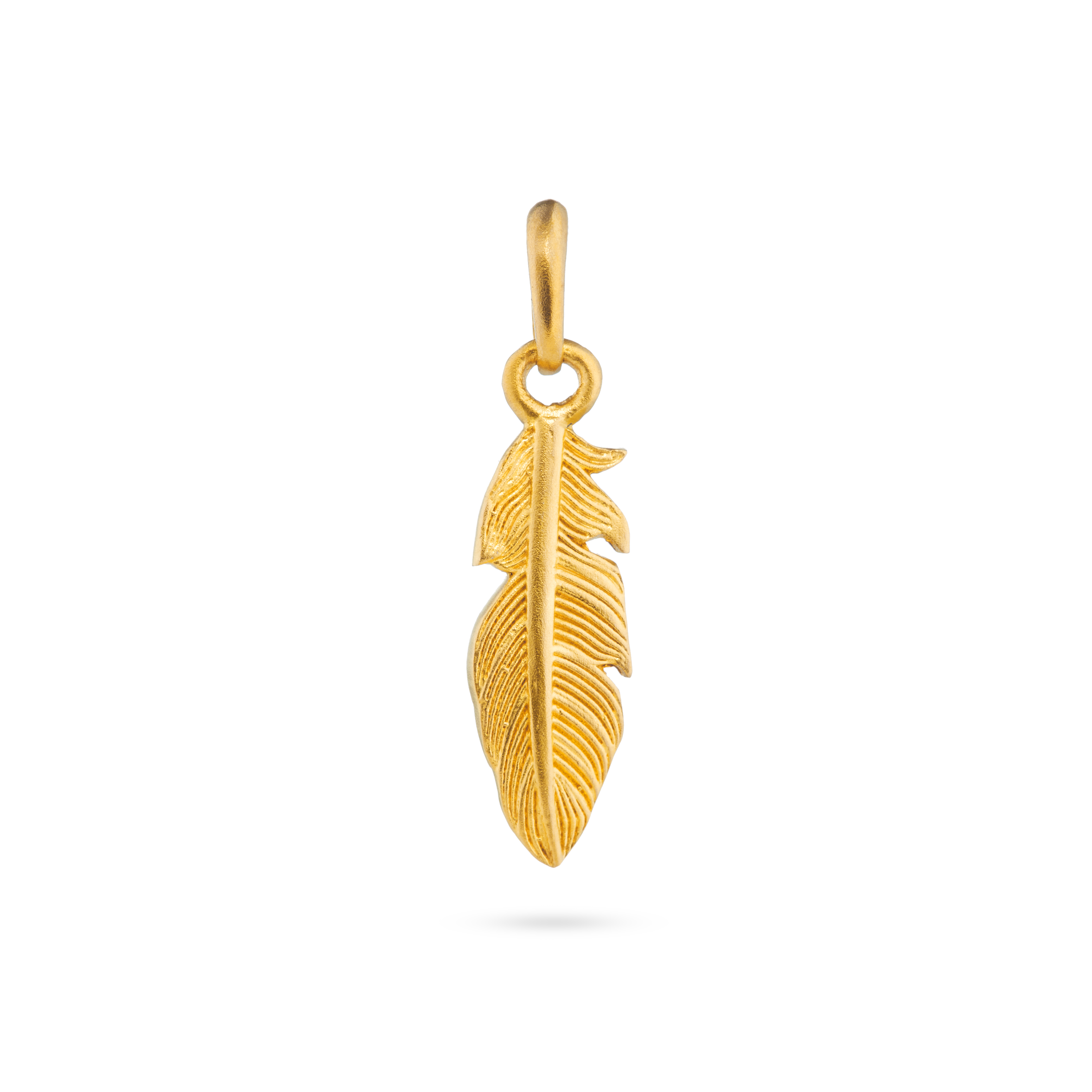 Feather Pendant Gold