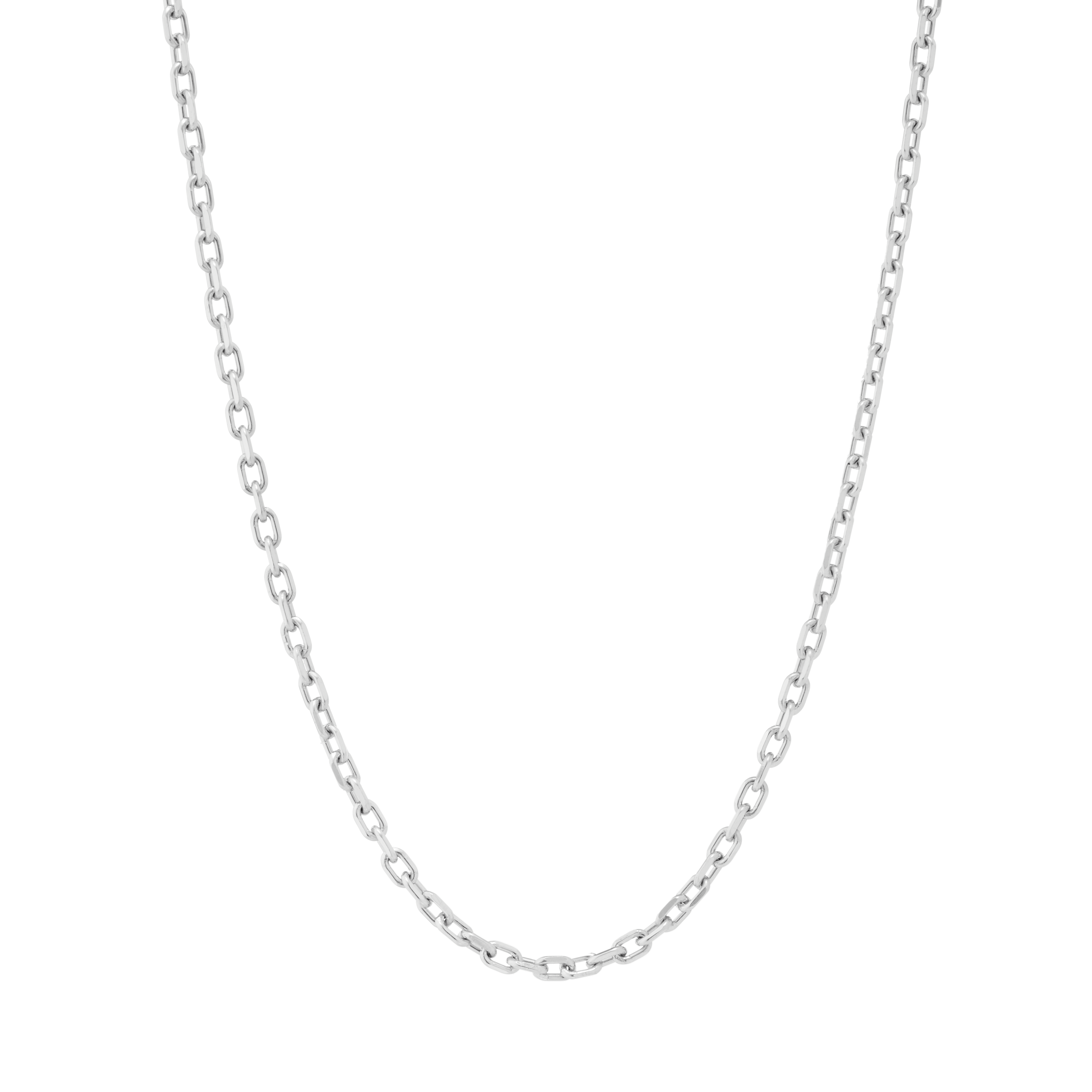Shop Platinum Necklace Chains Diamond Cut Cable Chain Necklace