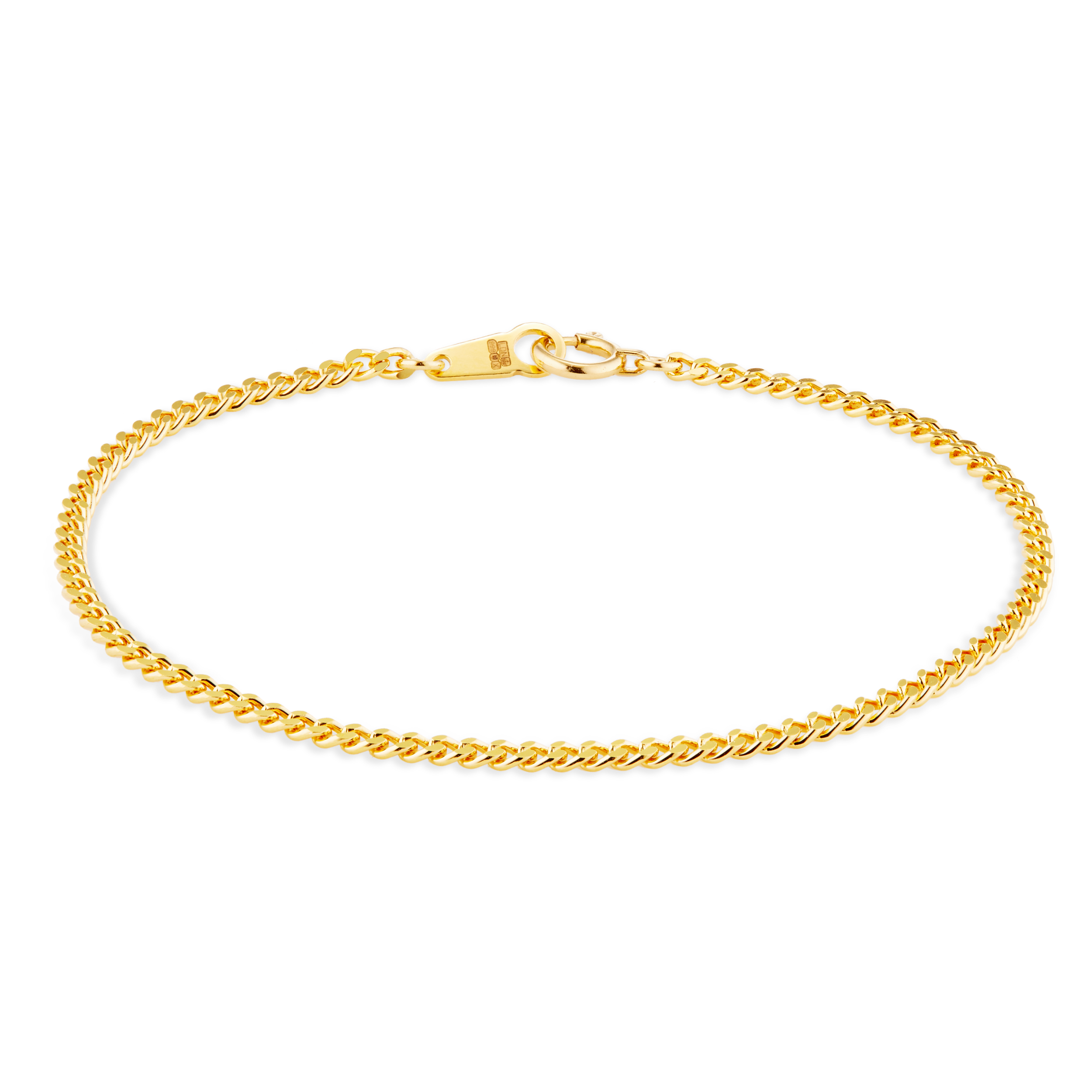 Diamond Cut Curb Chain Bracelet Gold