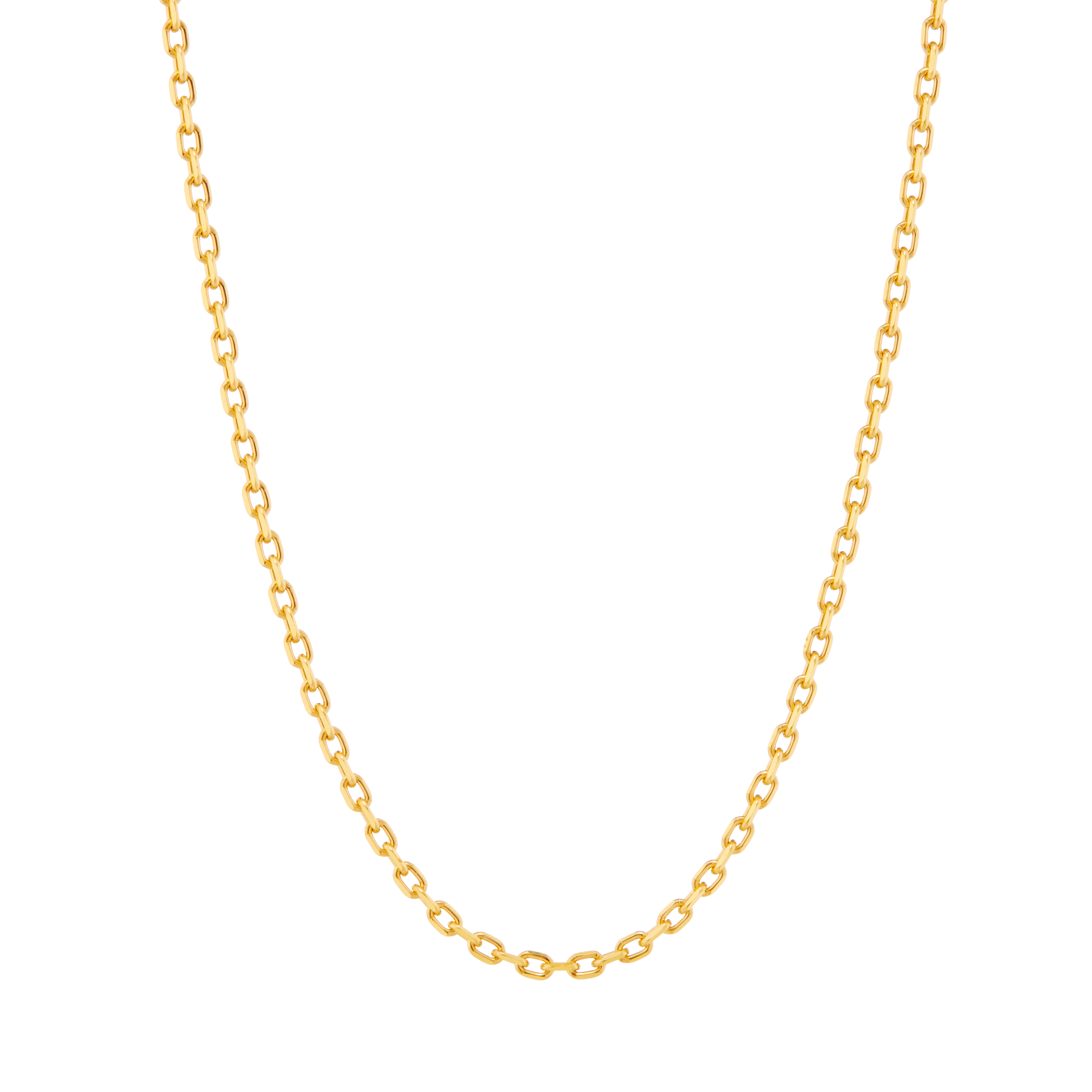 Diamond Cut Cable Chain Necklace Gold