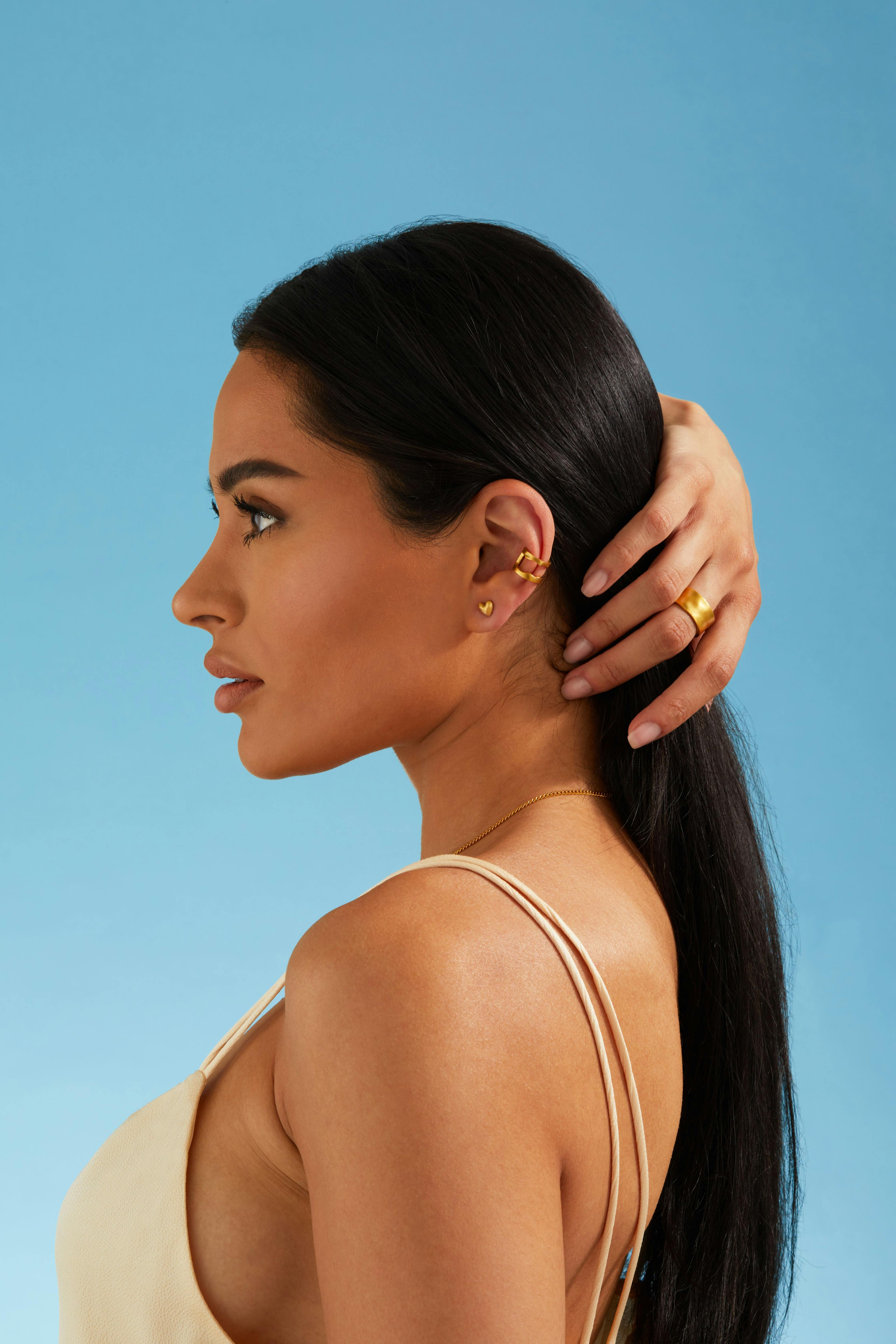 Shop Gold Earrings Liquid Metal Ear Cuff