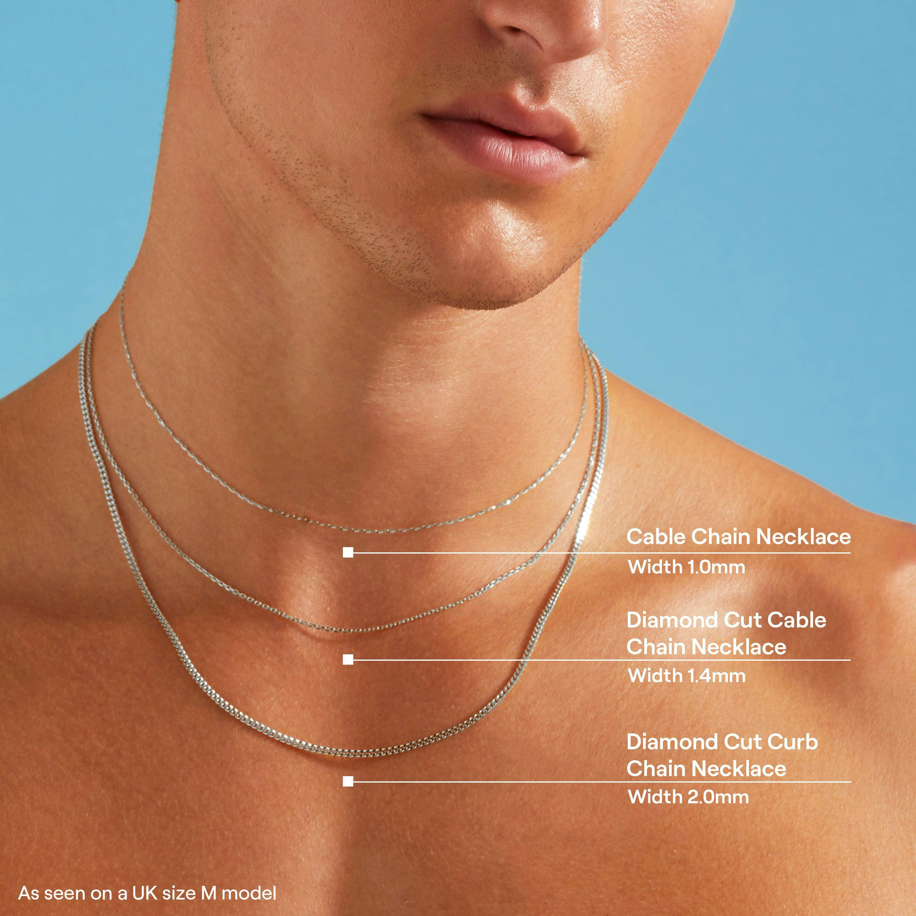 Shop Platinum Necklace Chains Diamond Cut Double Curb Chain Necklace