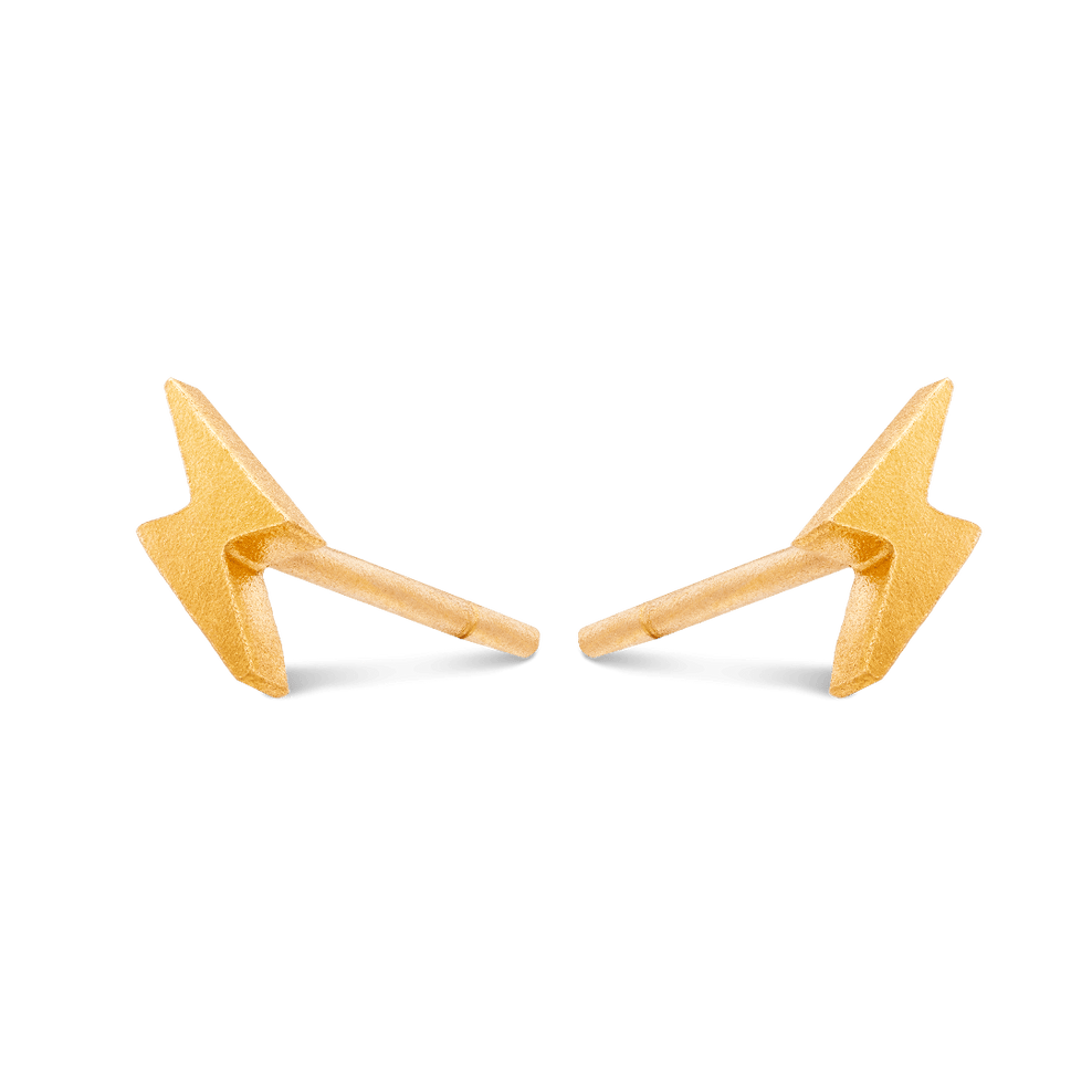 Shop Lightning Bolt Stud Earrings - Gold 24k | 7879